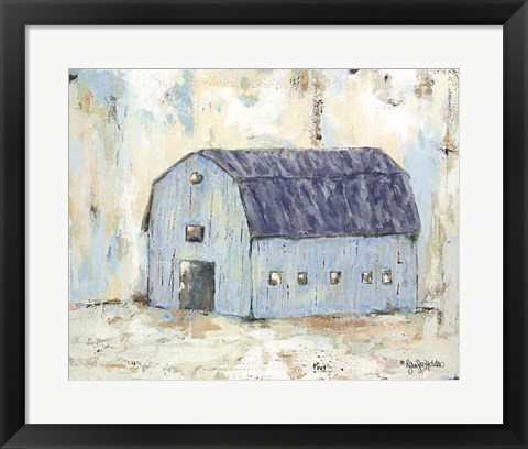 Framed Blue Barnyard Print