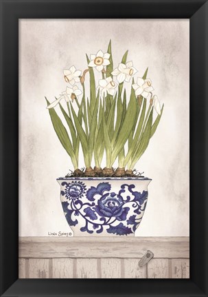 Framed Blue and White Daffodils II Print