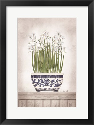 Framed Blue and White Paperwhites II Print