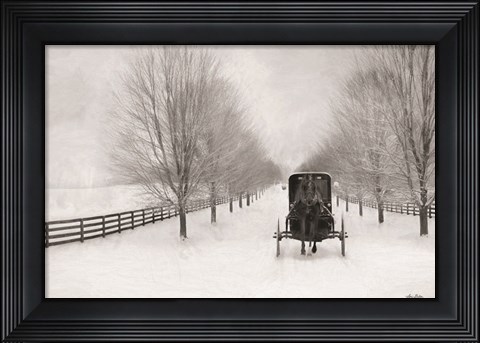 Framed Snowy Amish Lane Print