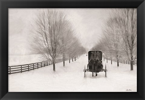 Framed Snowy Amish Lane Print