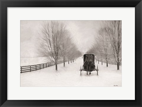 Framed Snowy Amish Lane Print