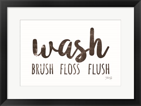 Framed Wash-Brush-Floss-Flush Print