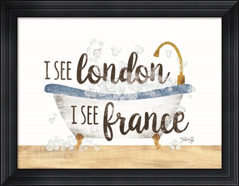 Framed I See London Bathtub Print