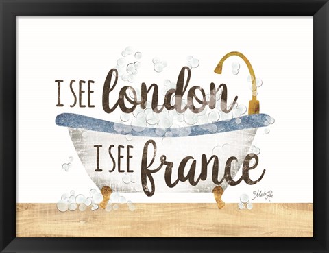 Framed I See London Bathtub Print