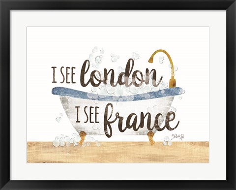 Framed I See London Bathtub Print