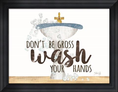Framed Wash Your Hands Sink Print