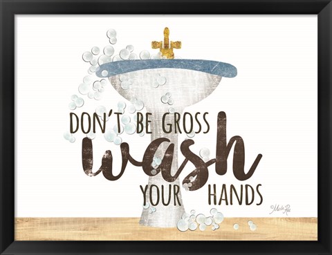 Framed Wash Your Hands Sink Print