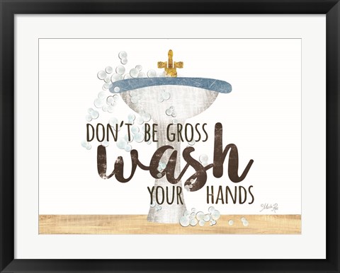 Framed Wash Your Hands Sink Print