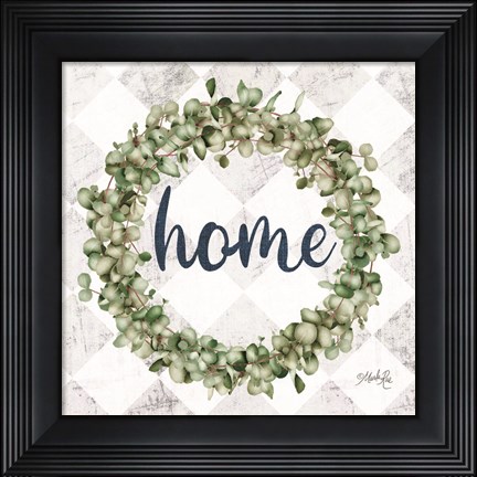 Framed Home Eucalyptus Wreath Print