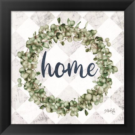 Framed Home Eucalyptus Wreath Print