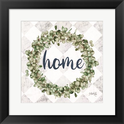 Framed Home Eucalyptus Wreath Print