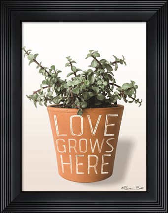 Framed Succulent Love Grows Here Print