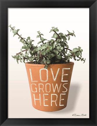 Framed Succulent Love Grows Here Print