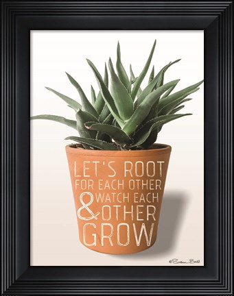 Framed Succulent Watch Each Other Grow Print