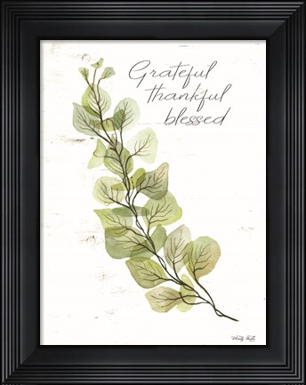 Framed Grateful Thankful Blessed Print