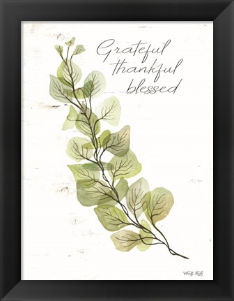 Framed Grateful Thankful Blessed Print