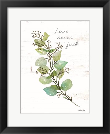 Framed Love Never Fails Print