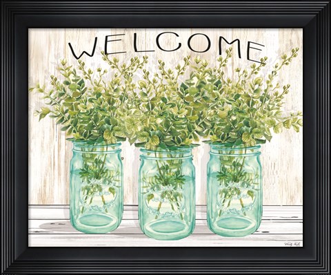 Framed Welcome Glass Jars Print