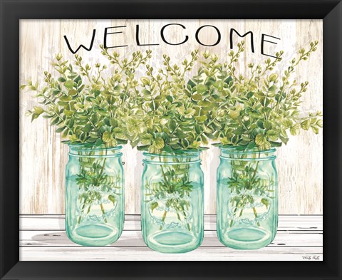 Framed Welcome Glass Jars Print