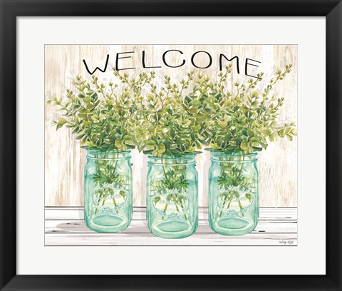 Framed Welcome Glass Jars Print