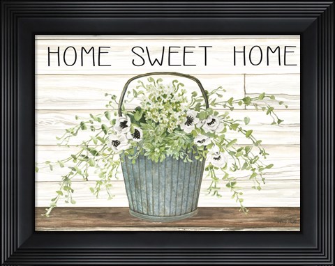 Framed Home Sweet Home Galvanized Bucket Print