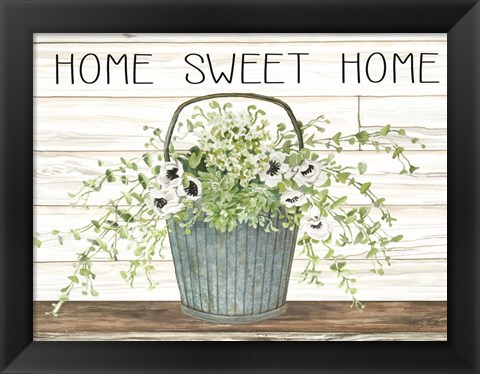 Framed Home Sweet Home Galvanized Bucket Print