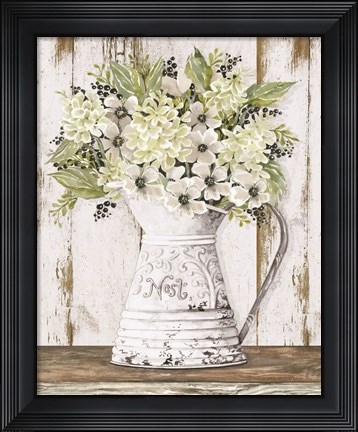 Framed Nest Galvanized Pitcher Print