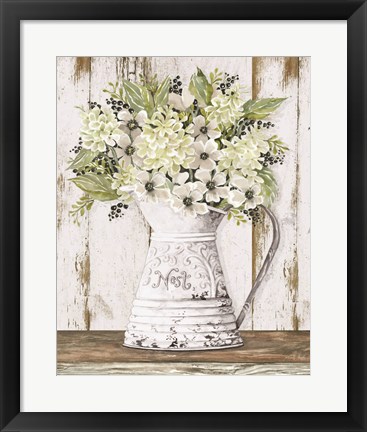 Framed Nest Galvanized Pitcher Print