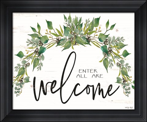 Framed Enter All Are Welcome Print