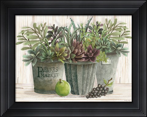 Framed Farmer Market Succulent Harvest Print