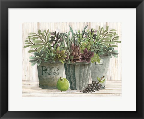 Framed Farmer Market Succulent Harvest Print