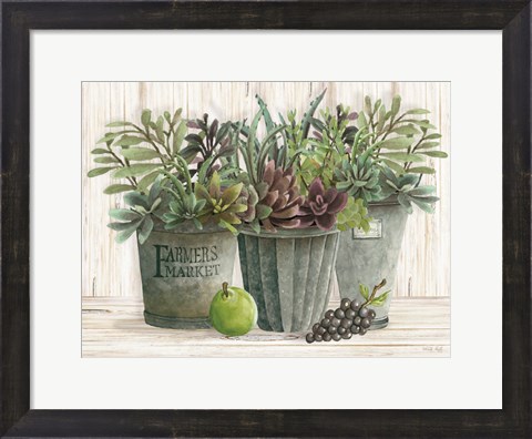 Framed Farmer Market Succulent Harvest Print