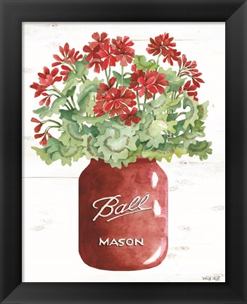 Framed Patriotic Red Jar Print