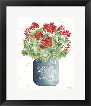 Framed Patriotic Blue Jar Print