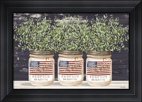 Framed Patriotic Glass Jar Trio II Print