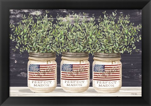 Framed Patriotic Glass Jar Trio II Print