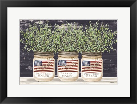 Framed Patriotic Glass Jar Trio II Print