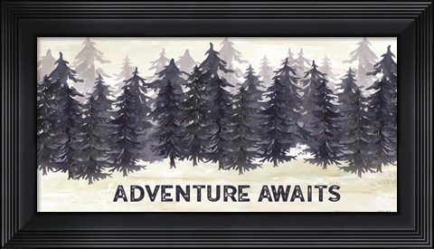 Framed Navy Trees Adventure Print