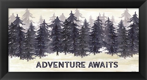 Framed Navy Trees Adventure Print