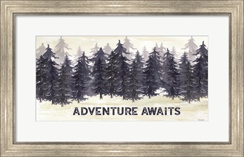 Framed Navy Trees Adventure Print