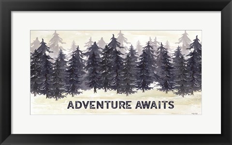 Framed Navy Trees Adventure Print