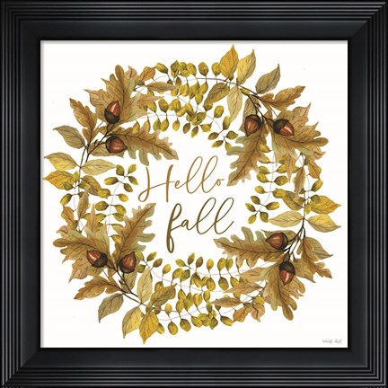 Framed Hello Fall Wreath Print