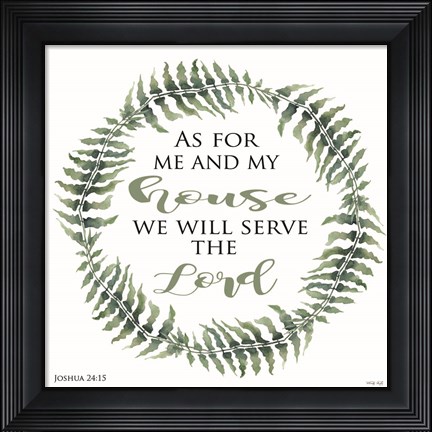 Framed As For Me and My House Wreath Print