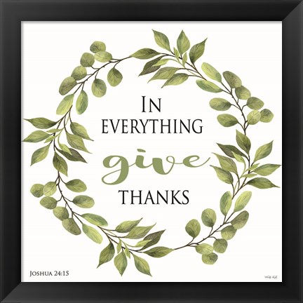 Framed In Everything Give Thanks Wreath Print