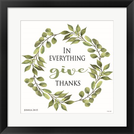 Framed In Everything Give Thanks Wreath Print