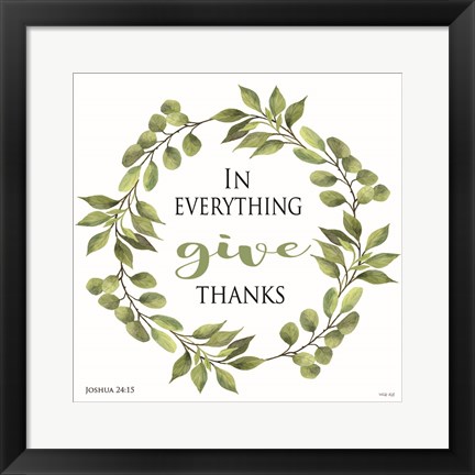 Framed In Everything Give Thanks Wreath Print