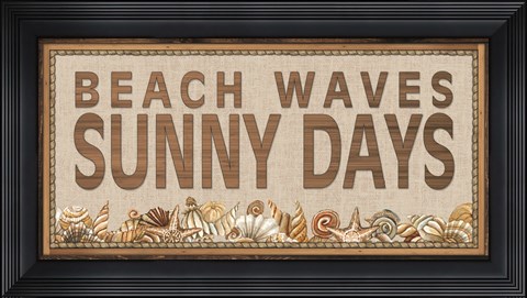 Framed Beach Waves Sunny Days Print
