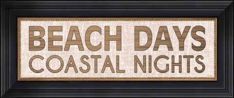 Framed Beach Days Coastal Nights I Print
