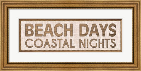 Framed Beach Days Coastal Nights I Print